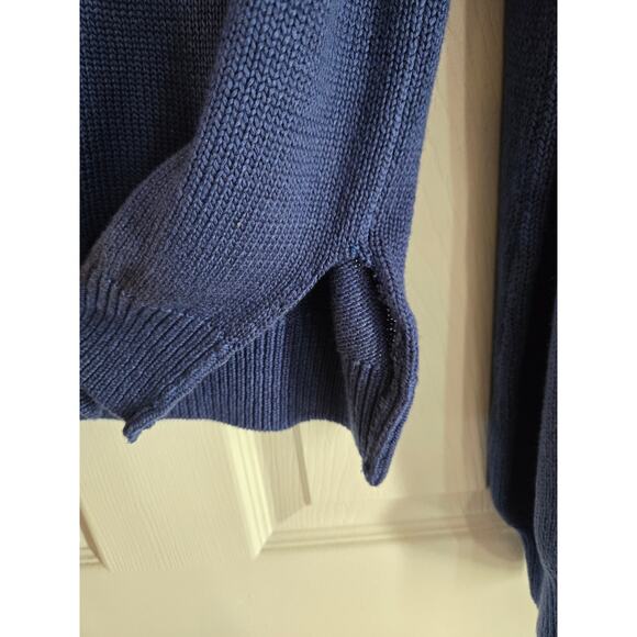 Lilly Pulitzer Women's Sweater  Blue Long Sleeve Fringe Shoulder V-Neck  Size XL - Picture 3 of 8